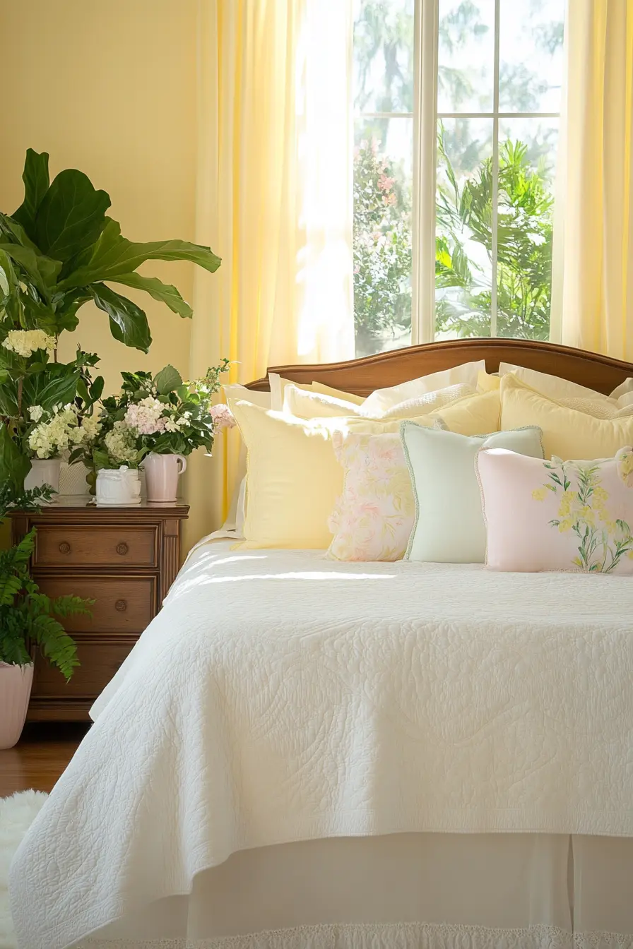 Transform Your Space with a Butter Yellow Spring Bedroom Palette