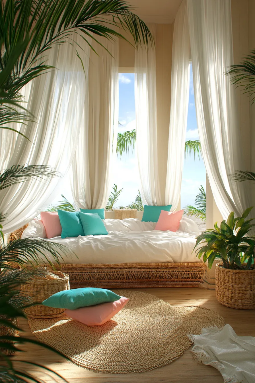 Transform Your Space with a Summer Tropical Bedroom Theme Full of Fresh Vibes