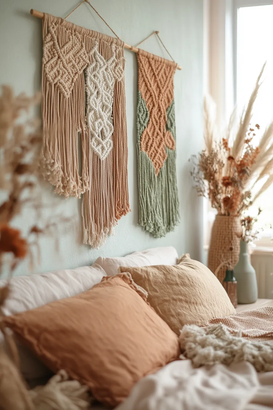 Transform your haven using boho chic seasonal bedroom wall hangings