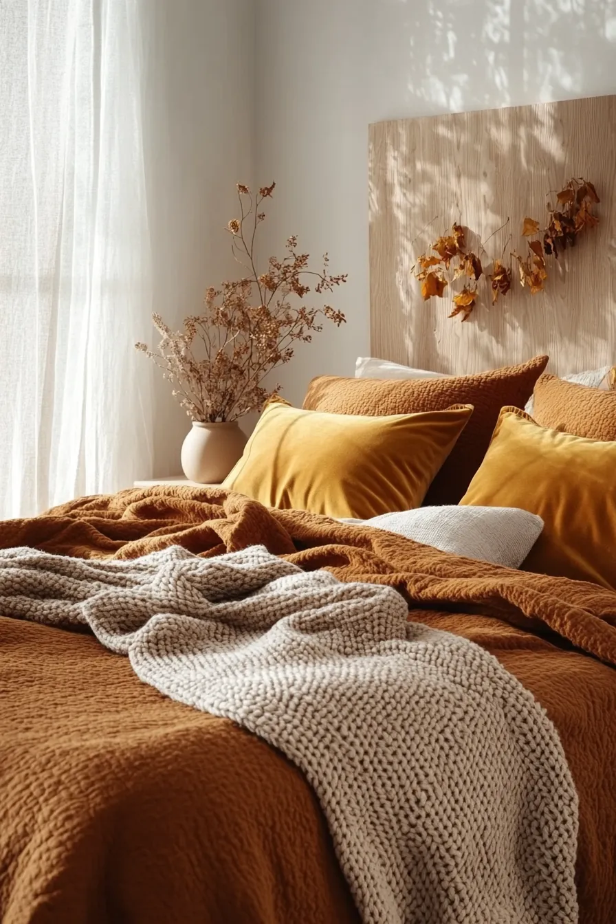 Transform your space with autumnal bedroom color palettes warm tones