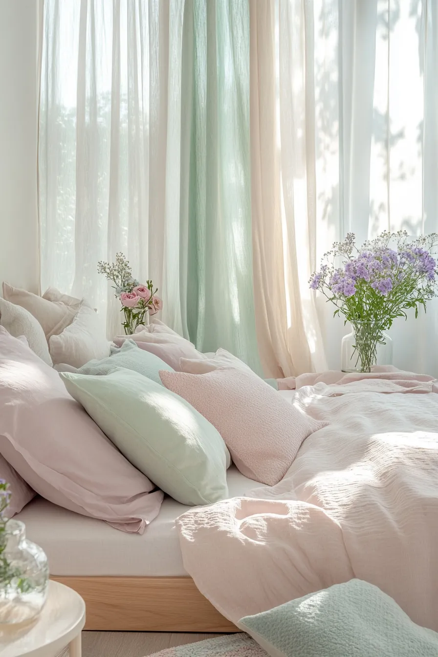 Transform your space with elegant soft pastel spring bedroom ideas