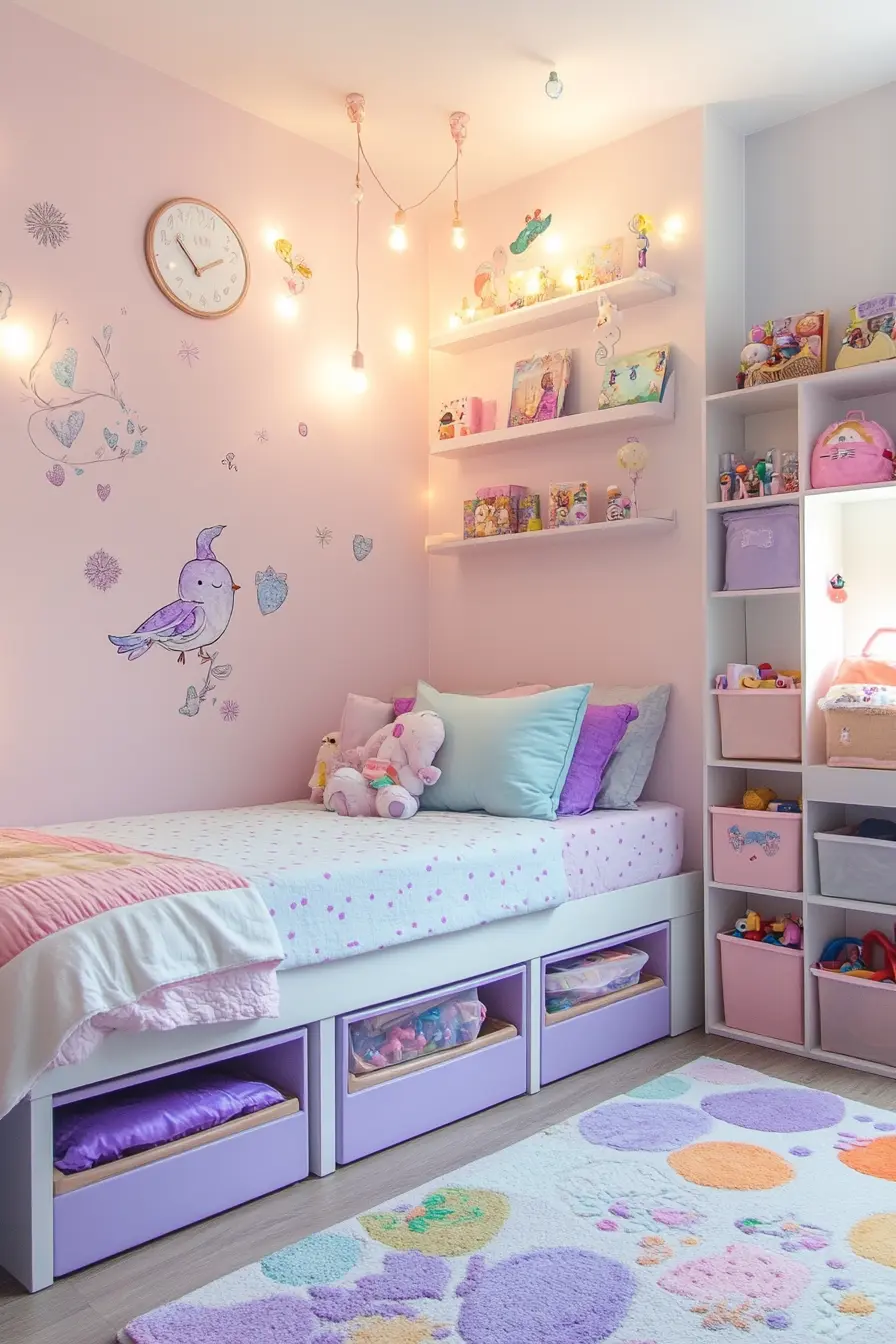 Transforming Small Spaces Beautiful Storage for Girls Room