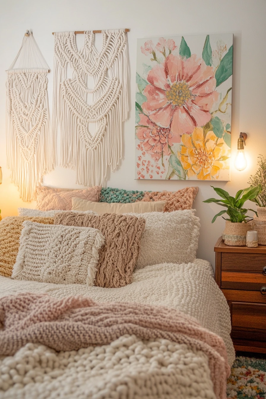 Unique Bohemian Wall Art for a Cozy Bedroom Retreat