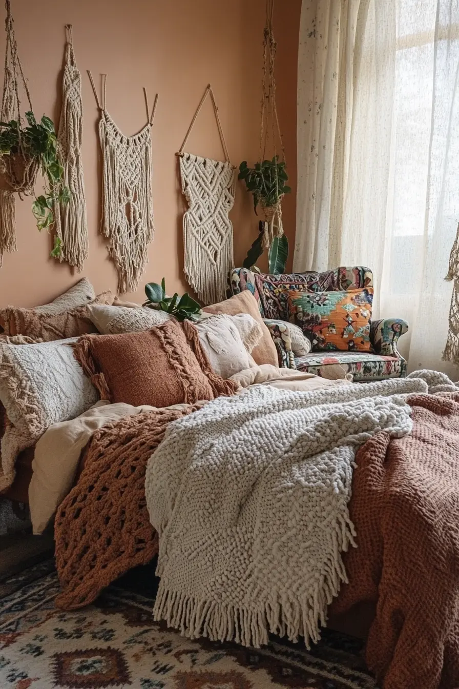 Unleashing Bohemian Vibes Pillows and Throws for Dreamy Bedrooms