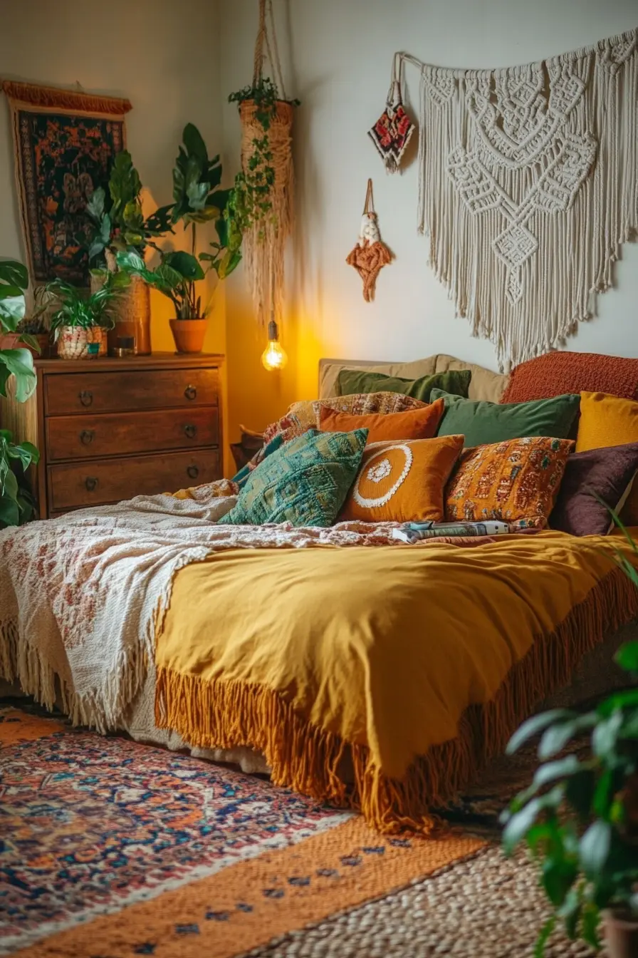 Vibrant Bohemian Color Schemes for Cozy Bedrooms