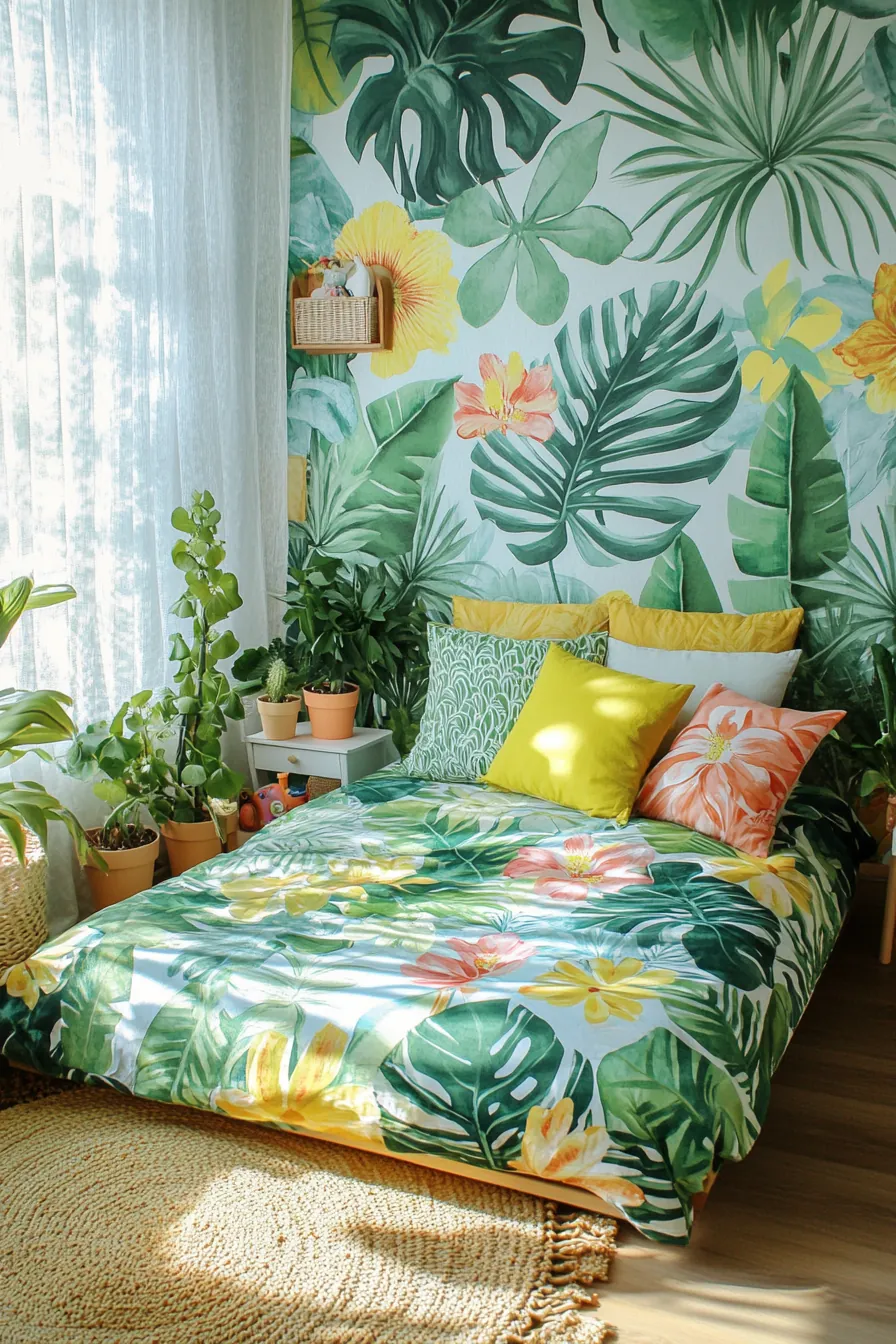 Vibrant Botanical Kids Bedroom Summer Decor Ideas for a Playful Atmosphere