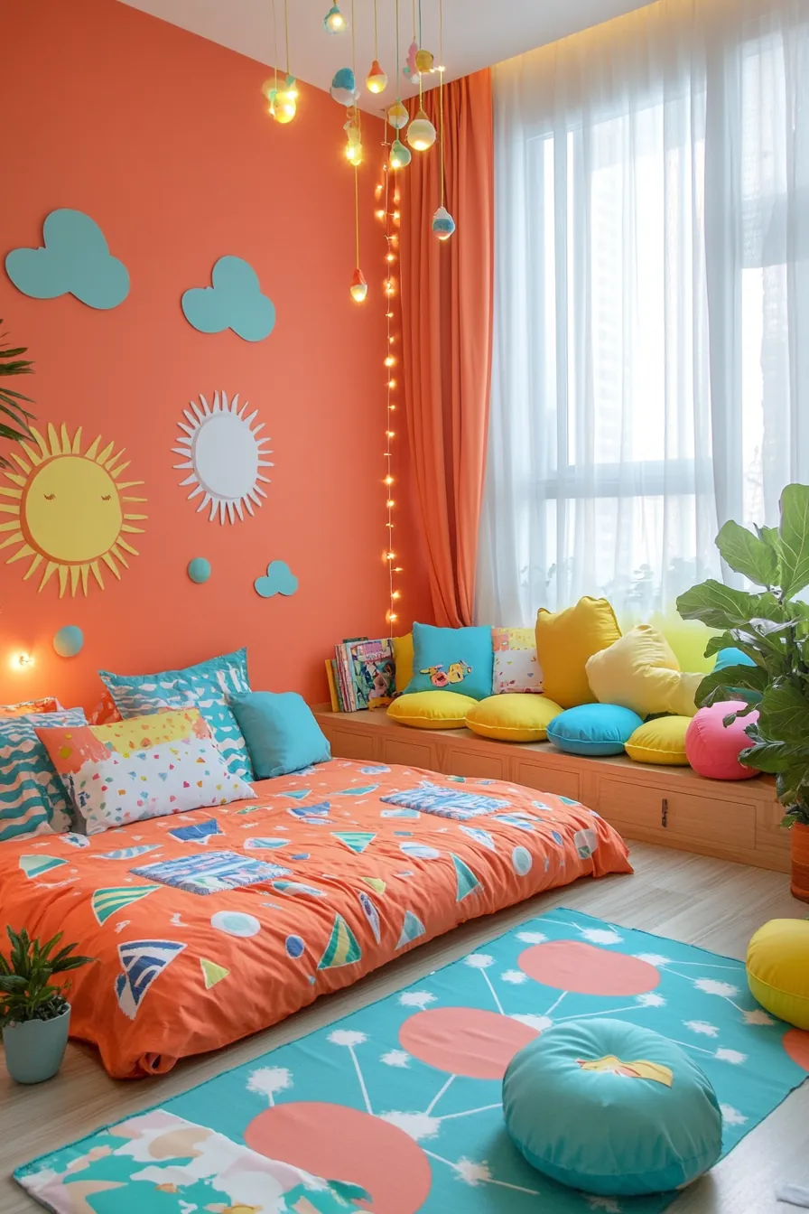 Vibrant Colorful Summer Bedroom Decor for Kids to Energize Every Room