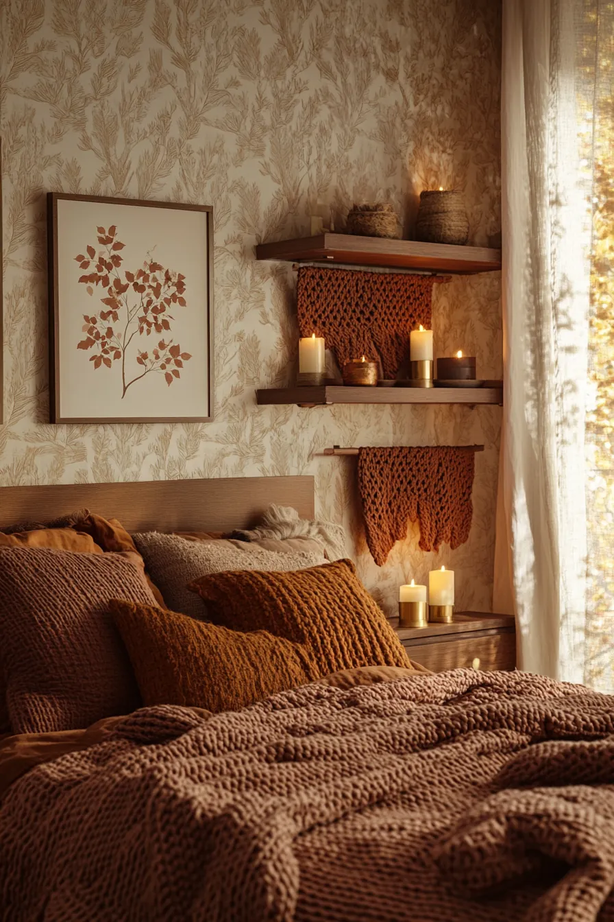 Warm Autumn Bedroom Wall Decor Ideas for Cozy Vibes