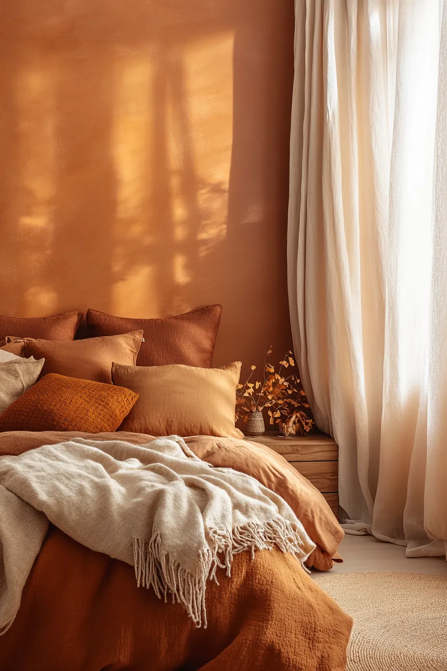 Warm Spice Colour Bedroom Walls Autumn for Cozy Seasonal Style