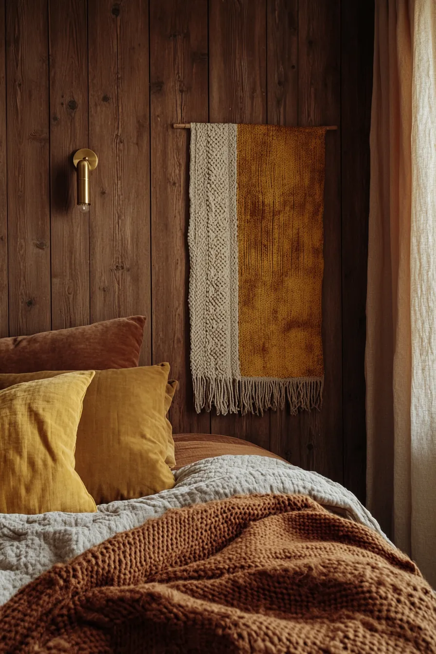 Warm Toned Bedroom Textures Fall Trends for Stunning Wall Accents