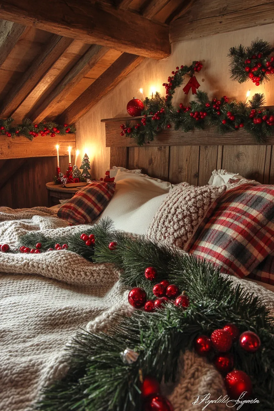 Warm and Inviting Christmas Cottage Bedroom Decorating Inspirations