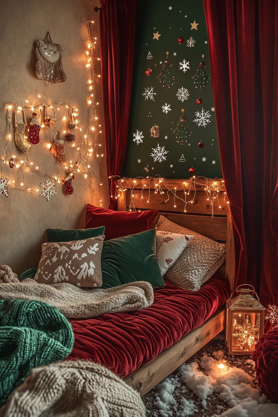 Whimsical festive holiday kids bedroom styling ideas to spark holiday magic