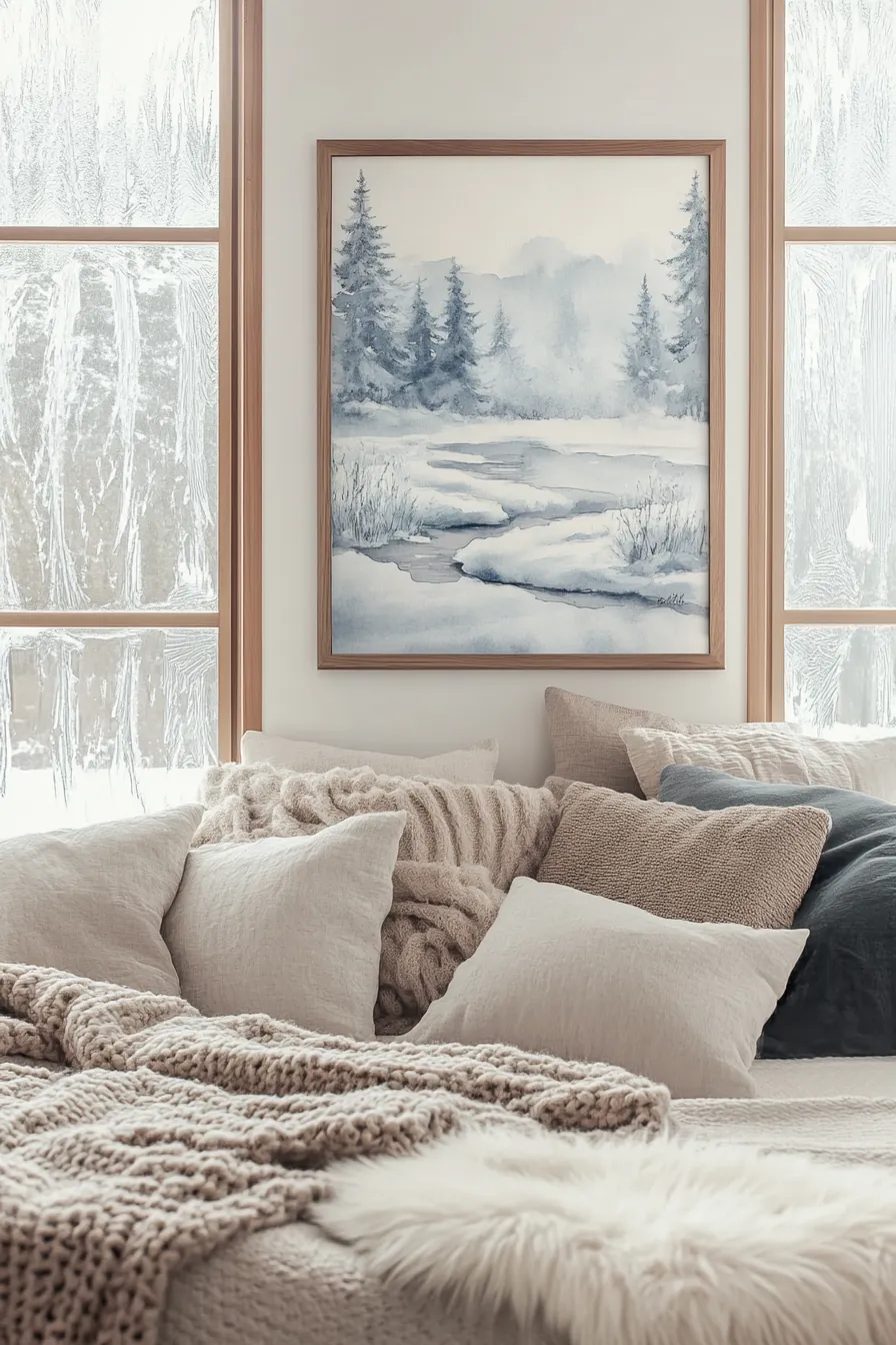 Winter Cozy Bedroom Wall Art Inspiration for a Relaxing Retreat