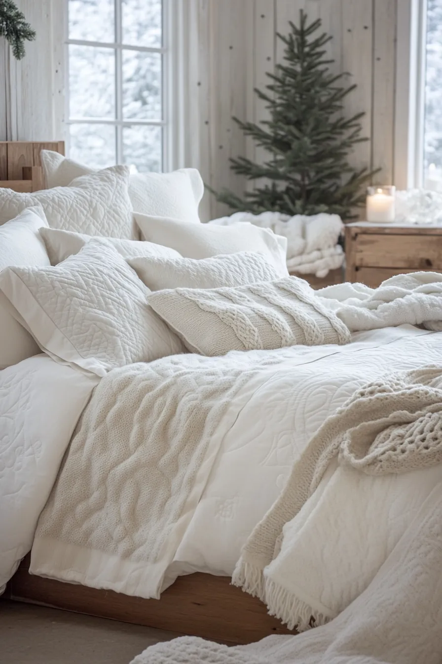 Winter White Cozy Cottage Bedding Ideas for a Serene Bedroom Retreat
