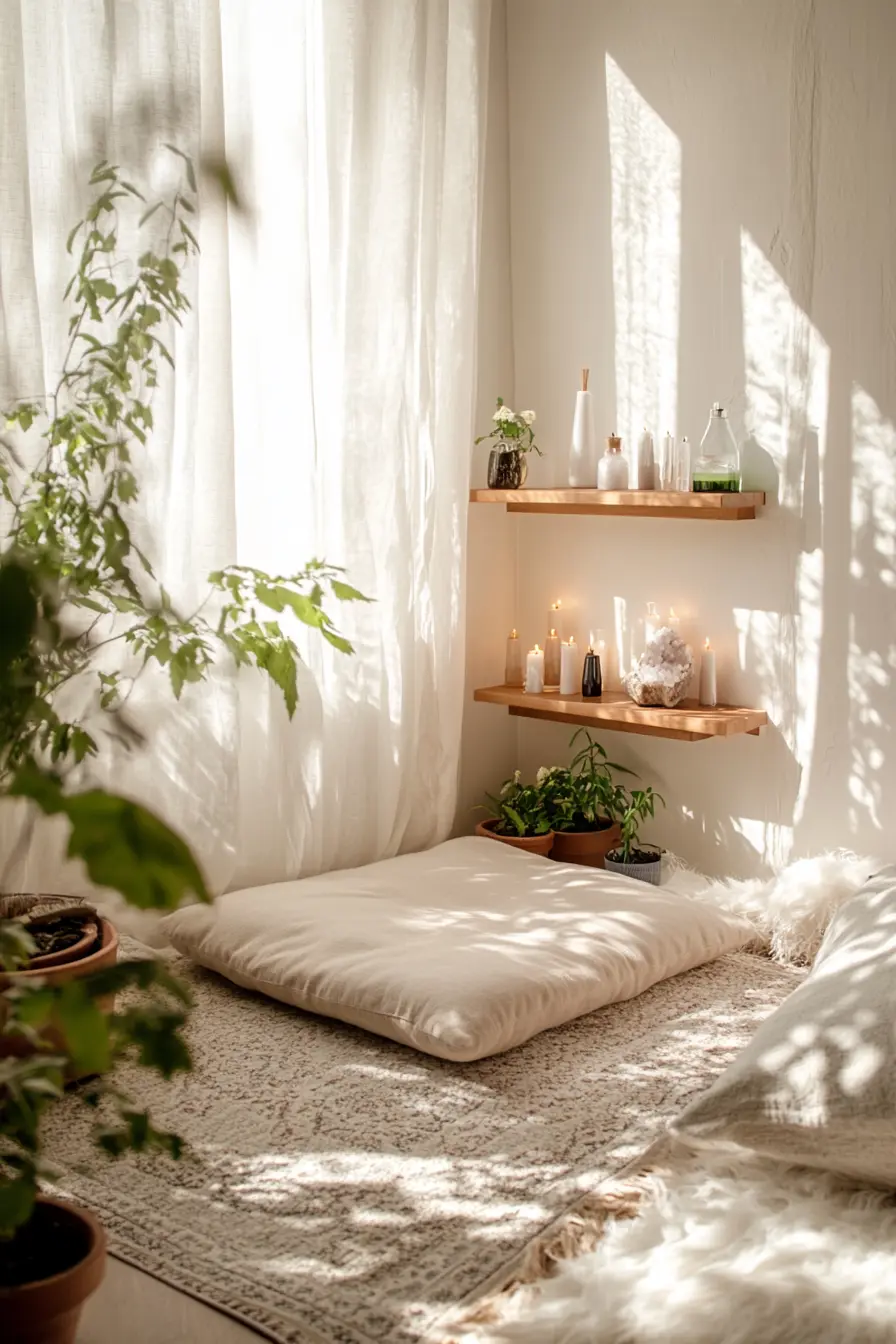 Zen Bedroom Meditation Corner Embrace Peaceful Decor