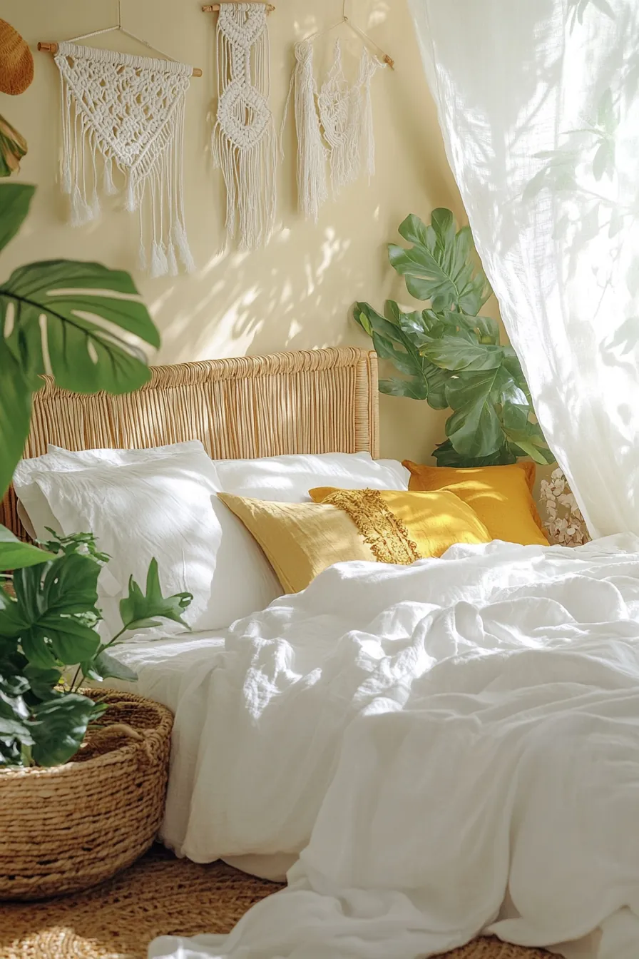 brighten your home using boho summer bedroom styling ideas