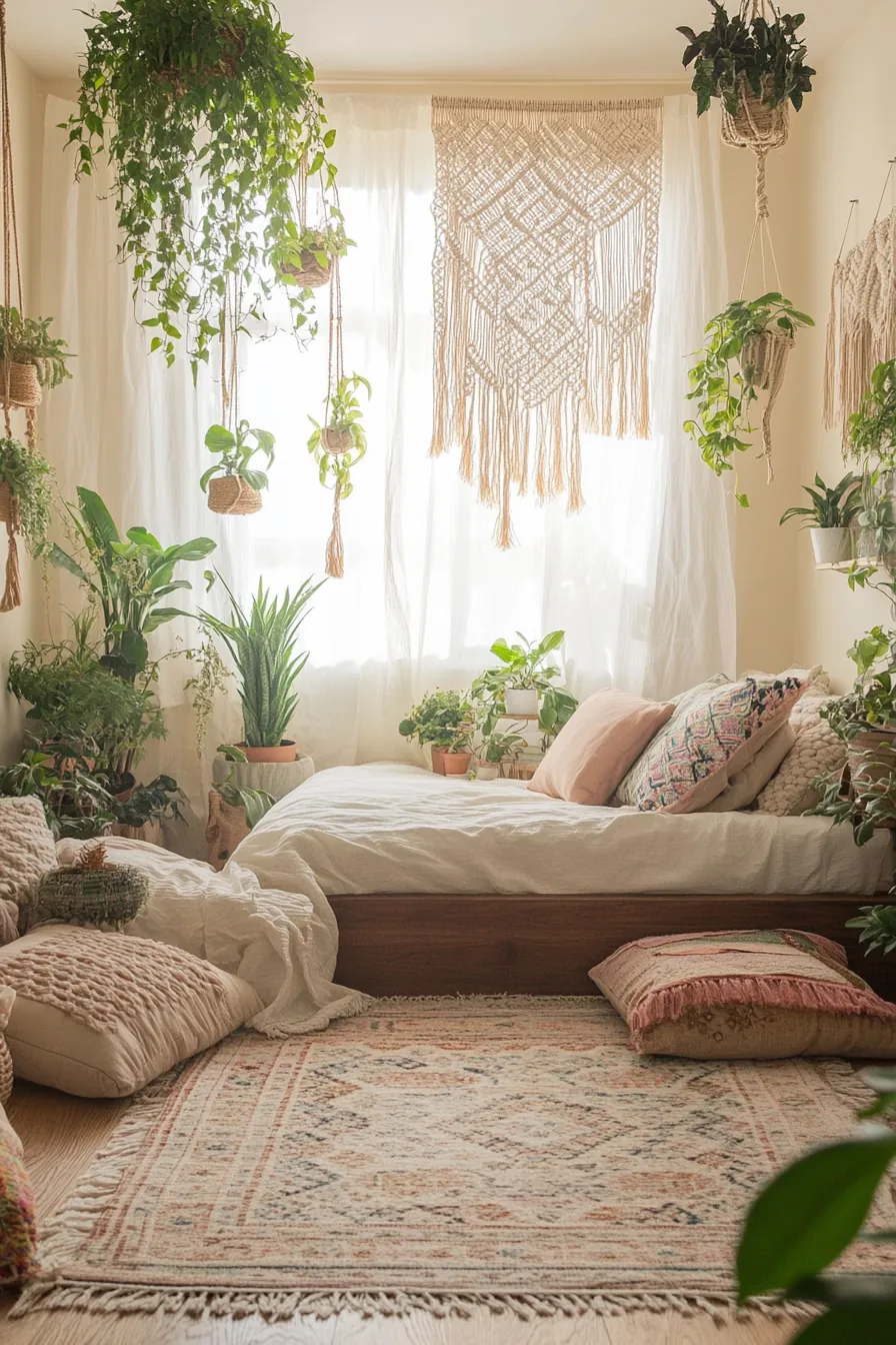 create a airy and vibrant boho spring bedroom makeover