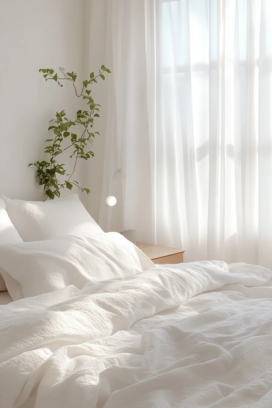 creating calm with summer whites minimal bedroom decor ideas