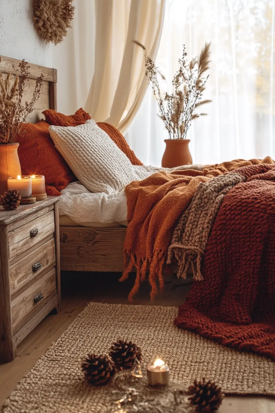 embrace nature using autumnal rustic bedroom decorating tips for restful sleep
