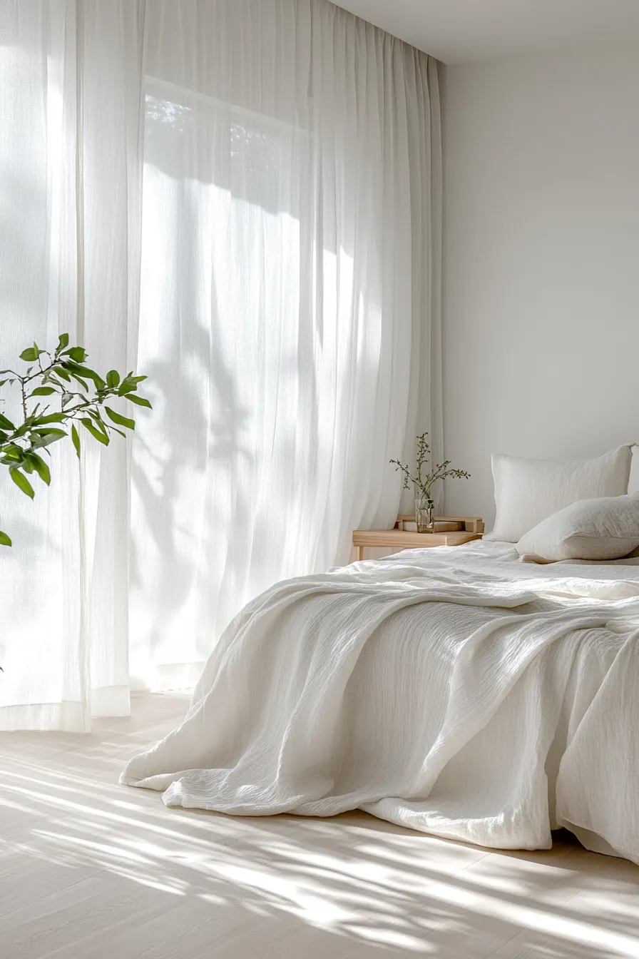 summer whites minimal bedroom decor bringing light and simplicity